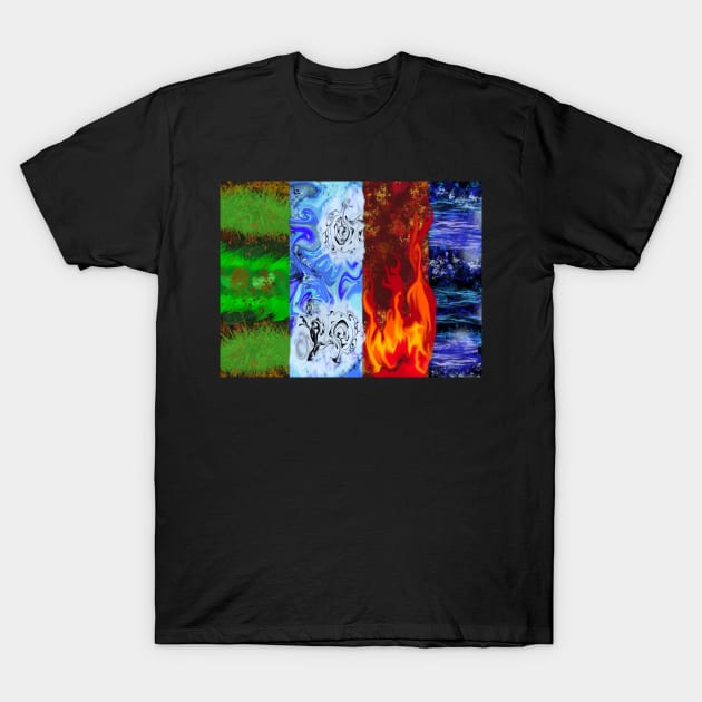 The Four Elements T-Shirt by Orchid's Art